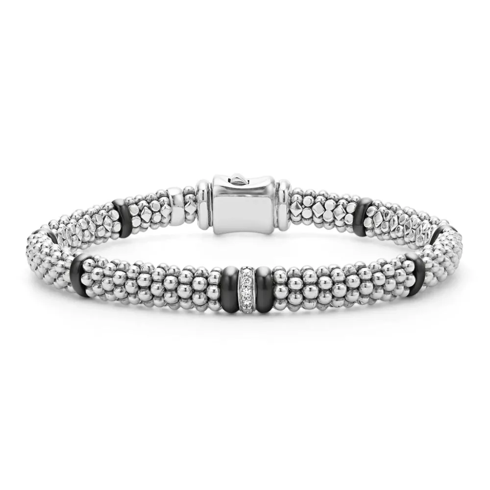 Lagos Single Station Diamond Caviar Bracelet