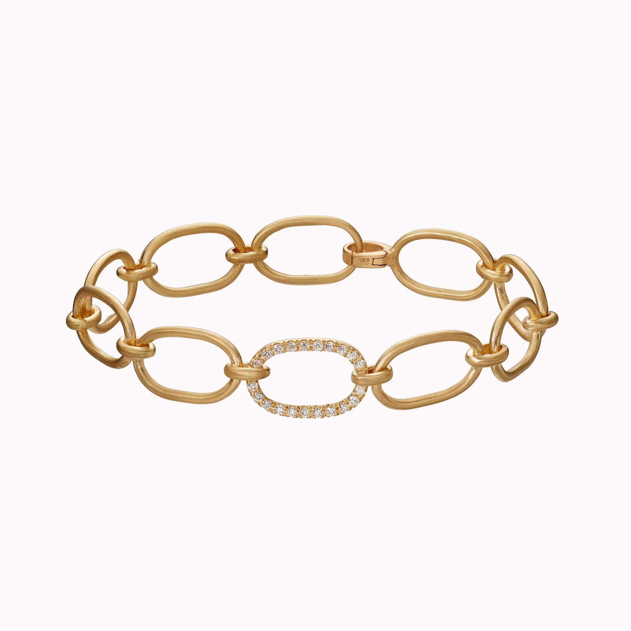 Large Oval Pavé Link Chain Bracelet