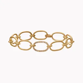 Large Oval Pavé Link Chain Bracelet