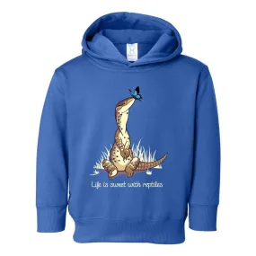 Life is Sweet with Reptiles Toddler Pullover Hoodie, Cute Reptile Lizard Kids Top