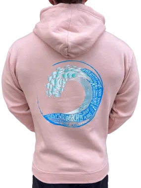 Long Island Strong Beach Wave Hoodie (Salty Pink)