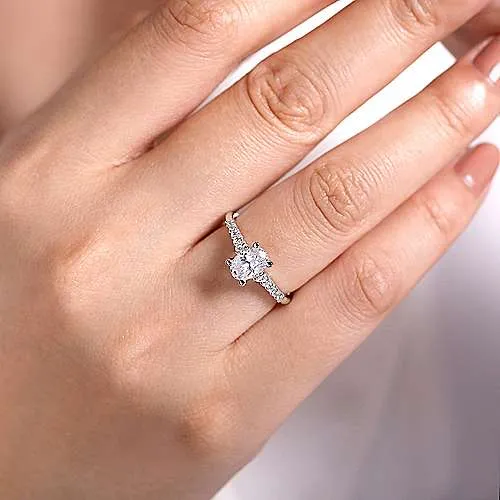 Mounting Only, 14K White Gold Oval Engagement Ring