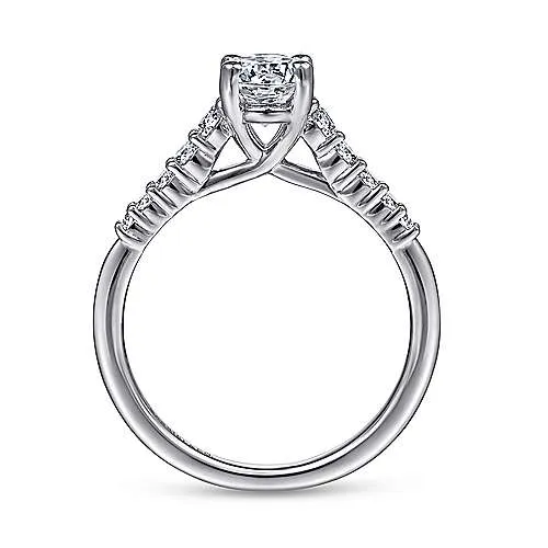 Mounting Only, 14K White Gold Oval Engagement Ring