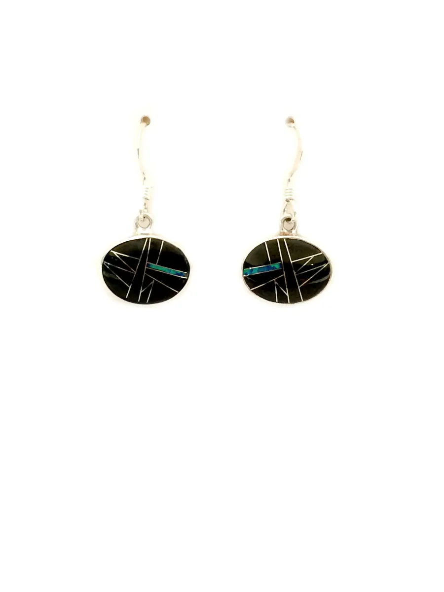 Opal & Onyx Inlay Dangles