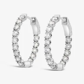 Oval 1 Eternity 2.45CT Hoop Earrings