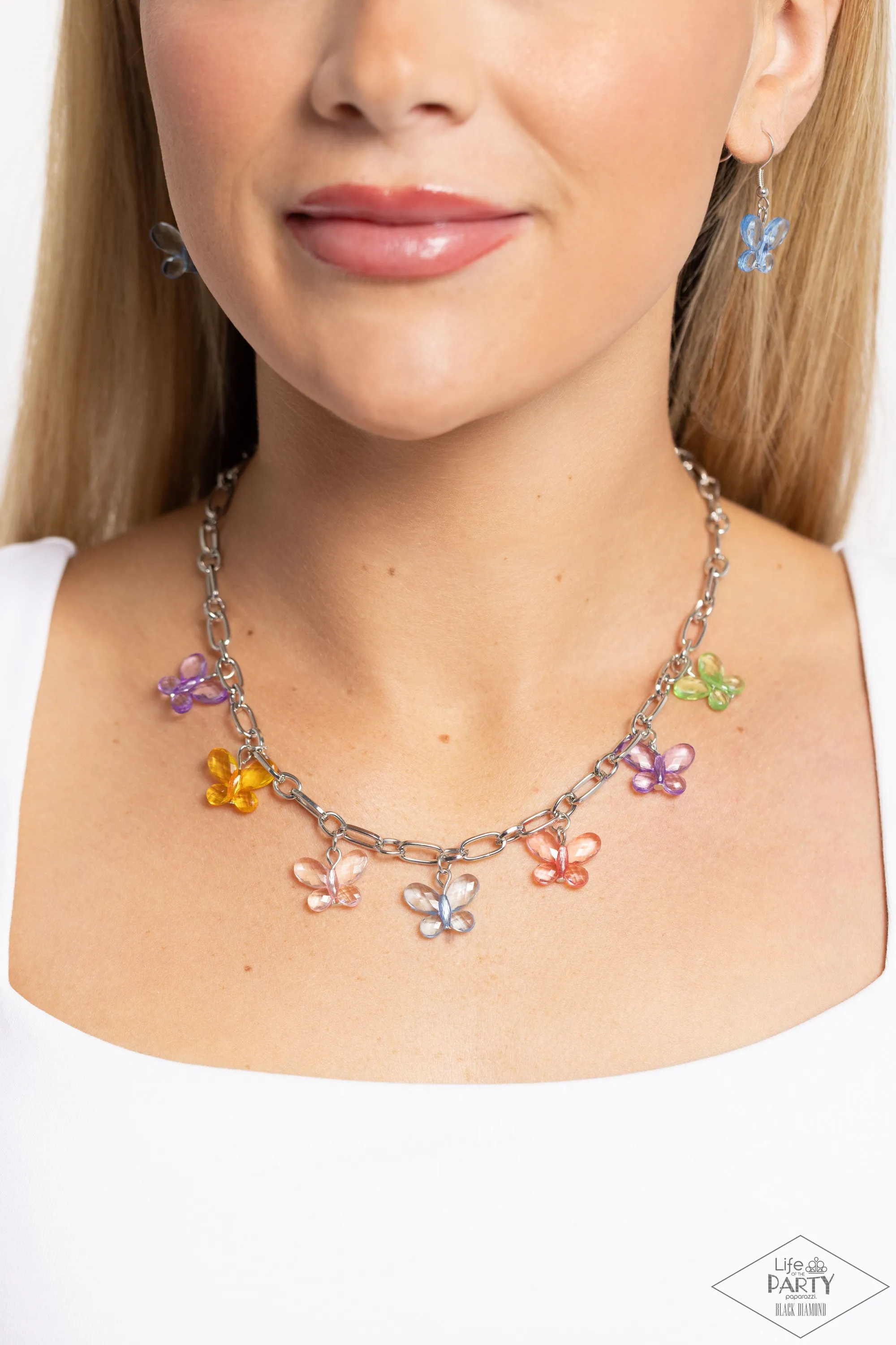 Paparazzi Butterfly Balance Multi Necklace & Earring Set