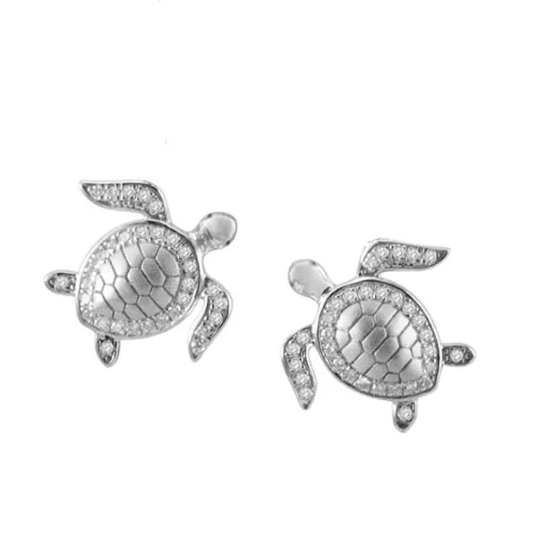 Pavé Maui Honu Stud Earrings