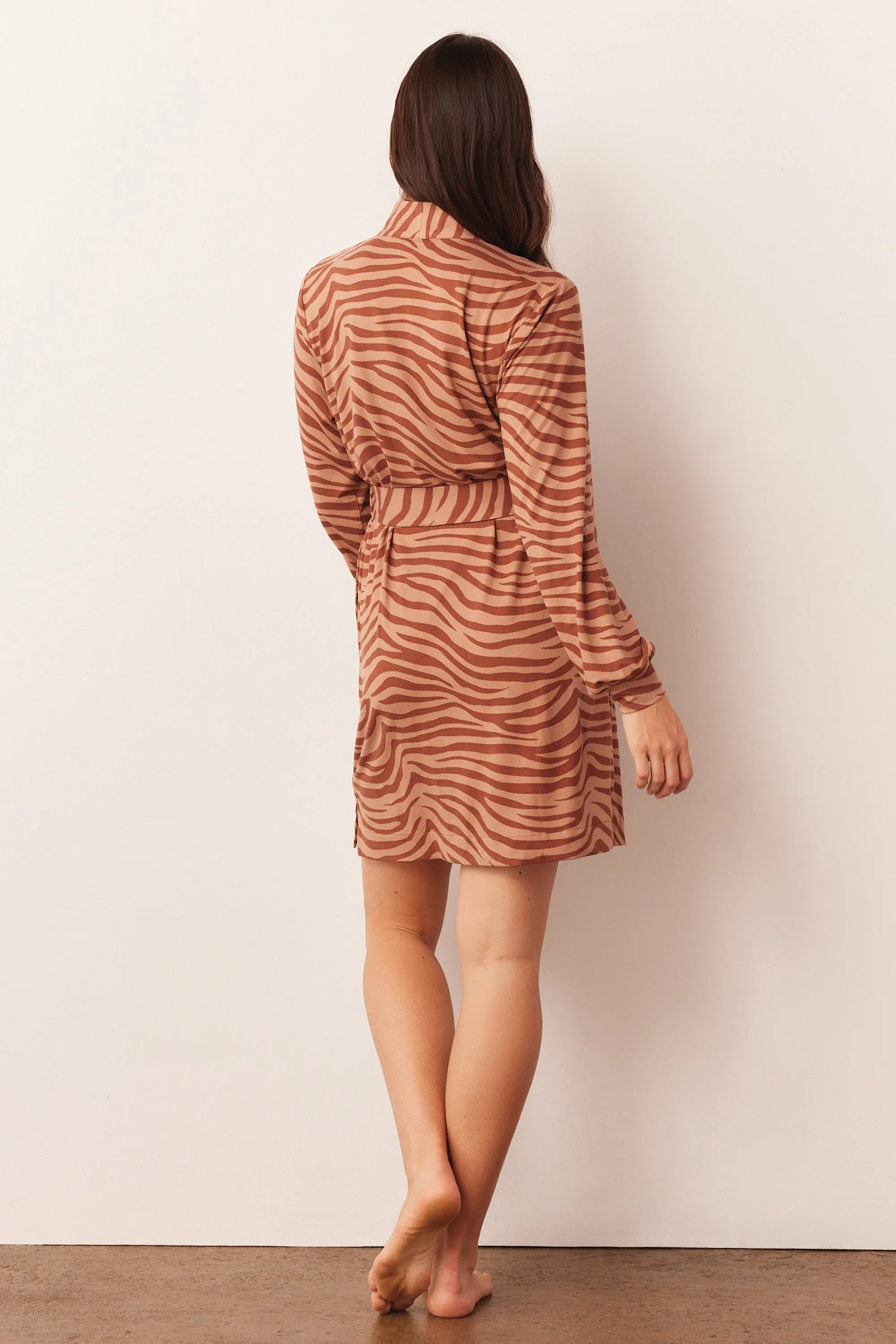 Quinn Banded Short Robe | Bengal