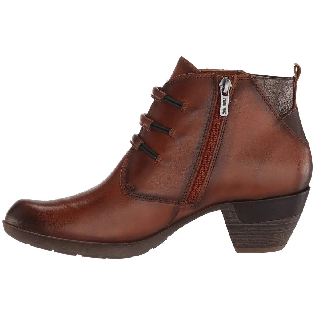 Rotterdam Calfskin Leather Women's Mid Heel Zip Up Ankle Boots