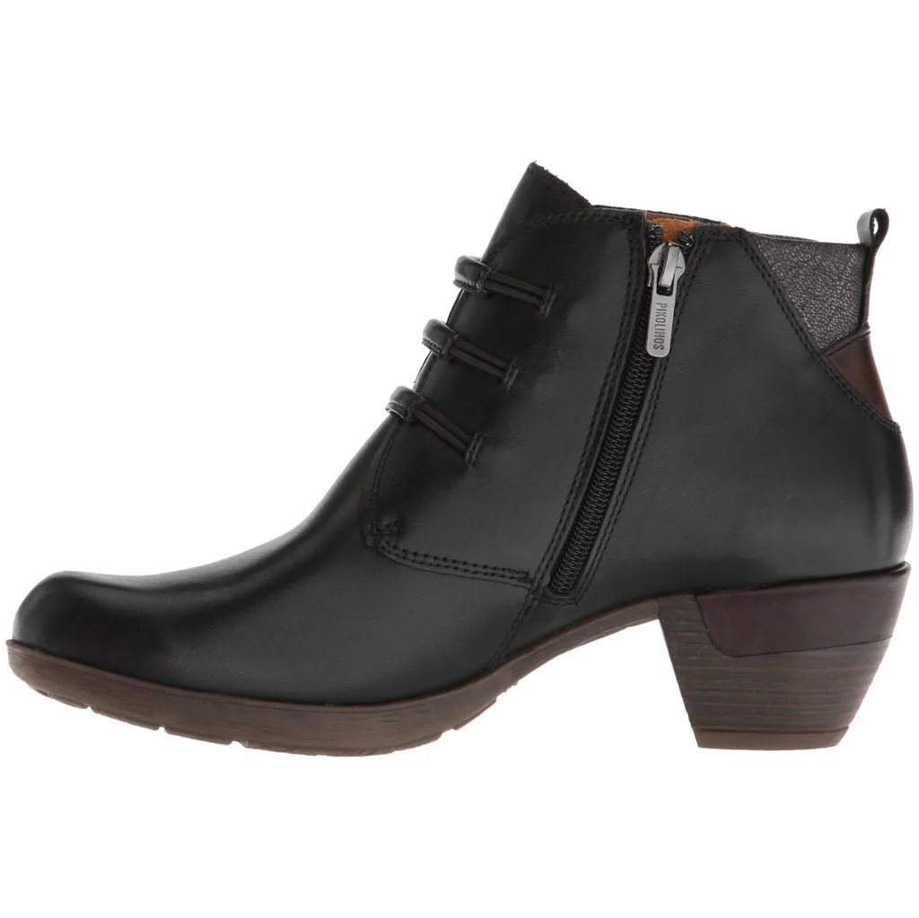 Rotterdam Calfskin Leather Women's Mid Heel Zip Up Ankle Boots