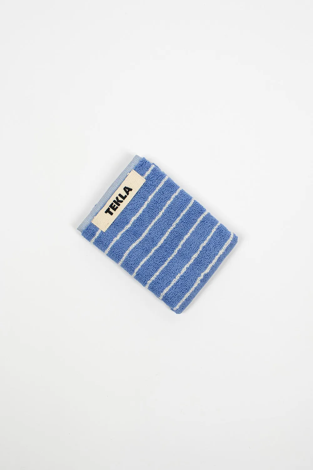 Terry Washcloth Clear Blue Stripes