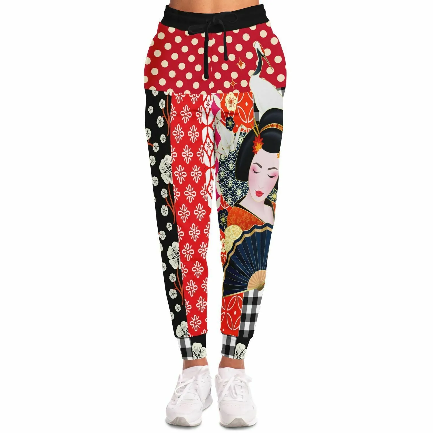 Tokyo Nights Asian Floral Patchwork Unisex Eco-Poly Joggers