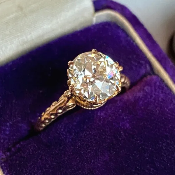 Vintage Engagement Ring, Old Euro 2.15ct.