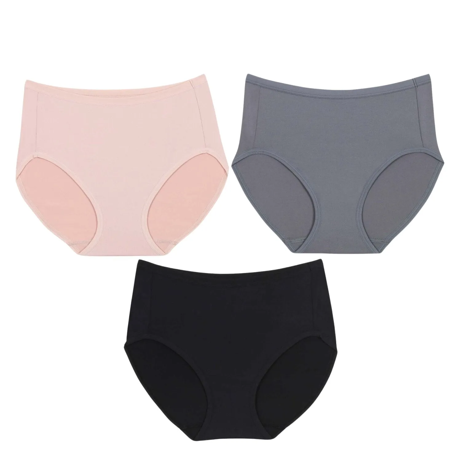 Wacoal Panty pack กางเกงในใส่สบาย รูปแบบเต็มตัว set 3 ชิ้น รุ่น WU4T34 คละสี (สีเบจ-สีดำ-สีเทา)