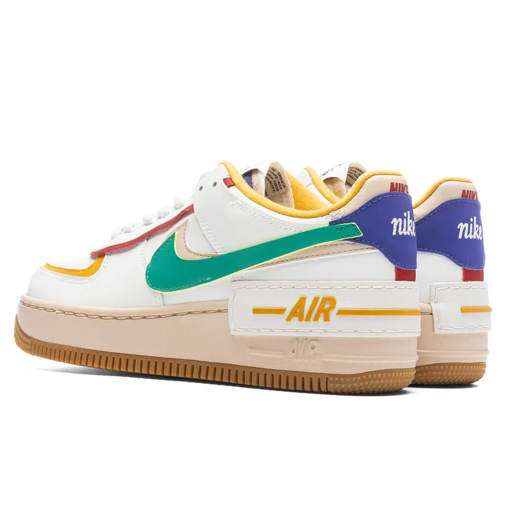 Womens Air Force 1 Shadow - Summit White/Neptune Green/Yellow