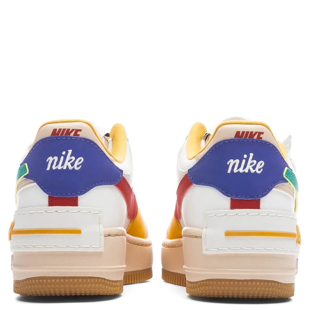 Womens Air Force 1 Shadow - Summit White/Neptune Green/Yellow