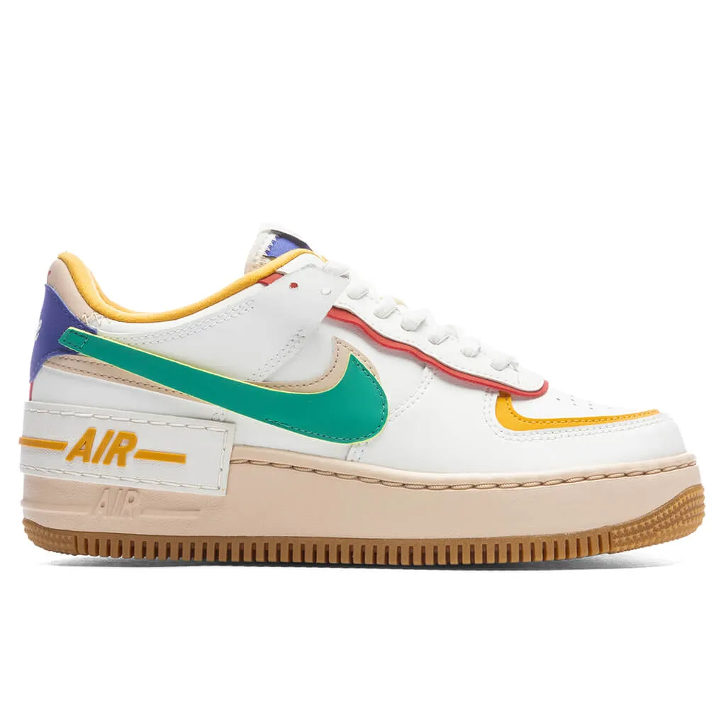 Womens Air Force 1 Shadow - Summit White/Neptune Green/Yellow