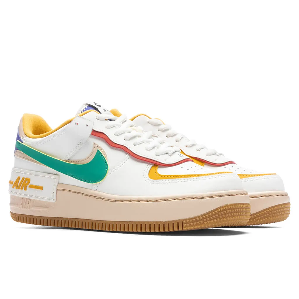 Womens Air Force 1 Shadow - Summit White/Neptune Green/Yellow